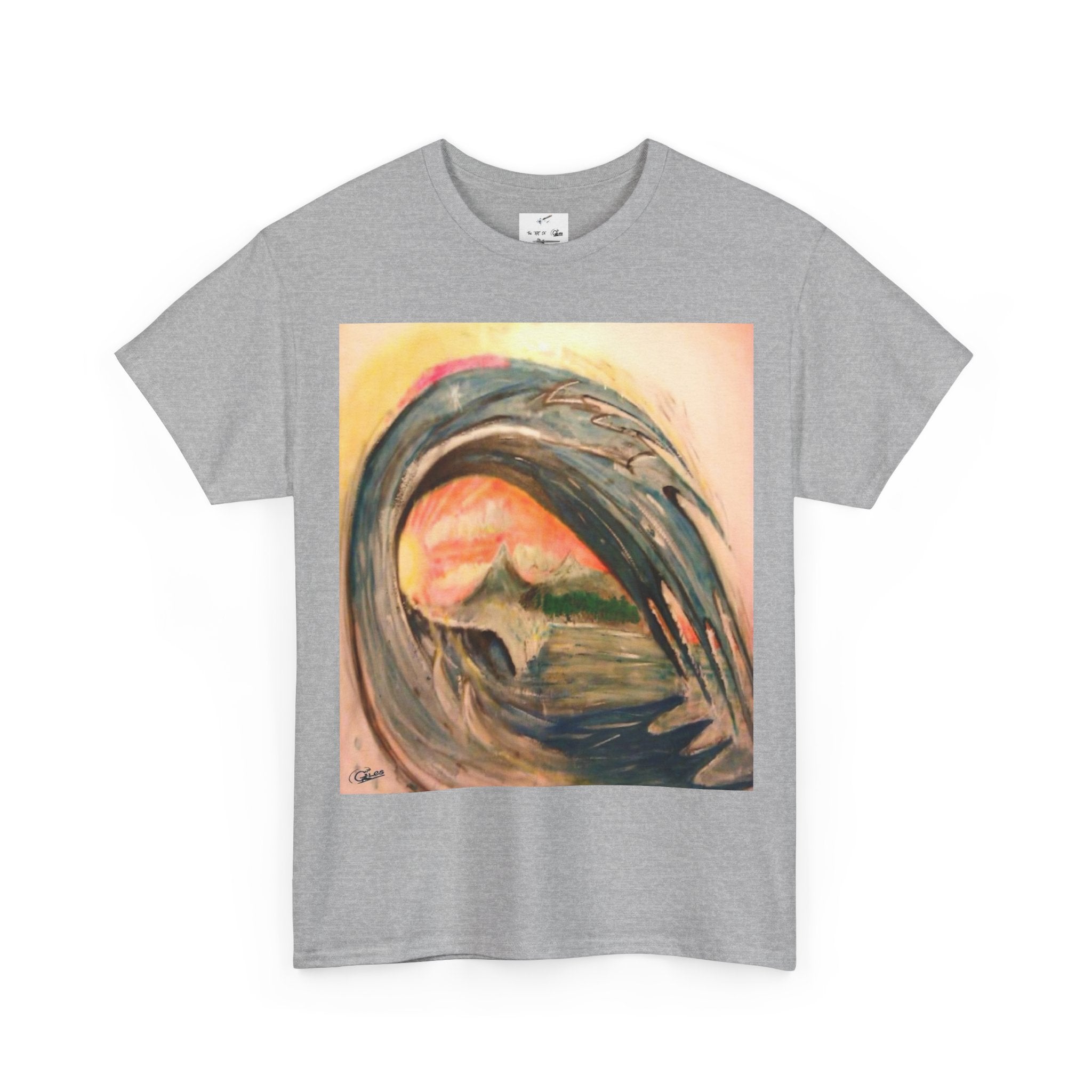 Surf Wave Art T-Shirt — Sunset Ocean Painting Tee