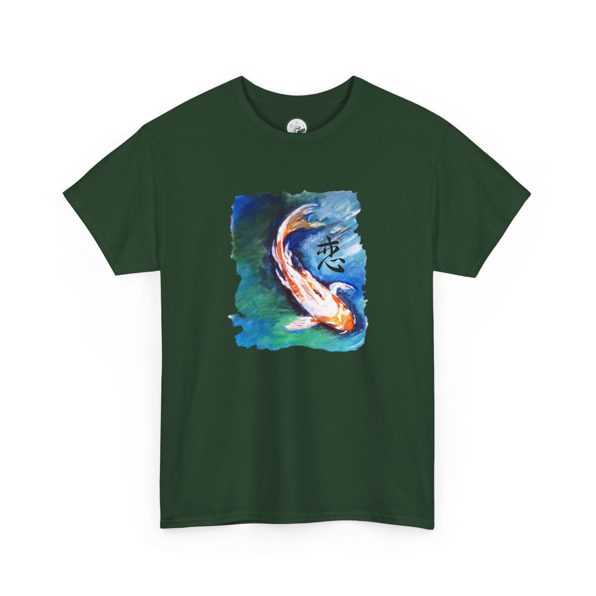 Koi Fish Watercolor T-Shirt — Japanese Kanji Peace Graphic Tee