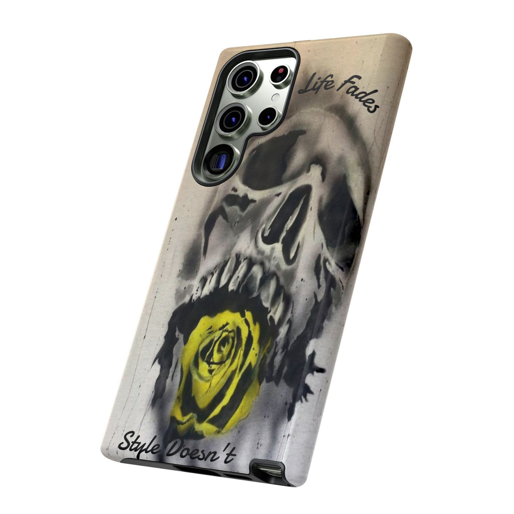 Skull & Rose Tough Case — “Life Fades. Style Doesn’t.” Phone Cover