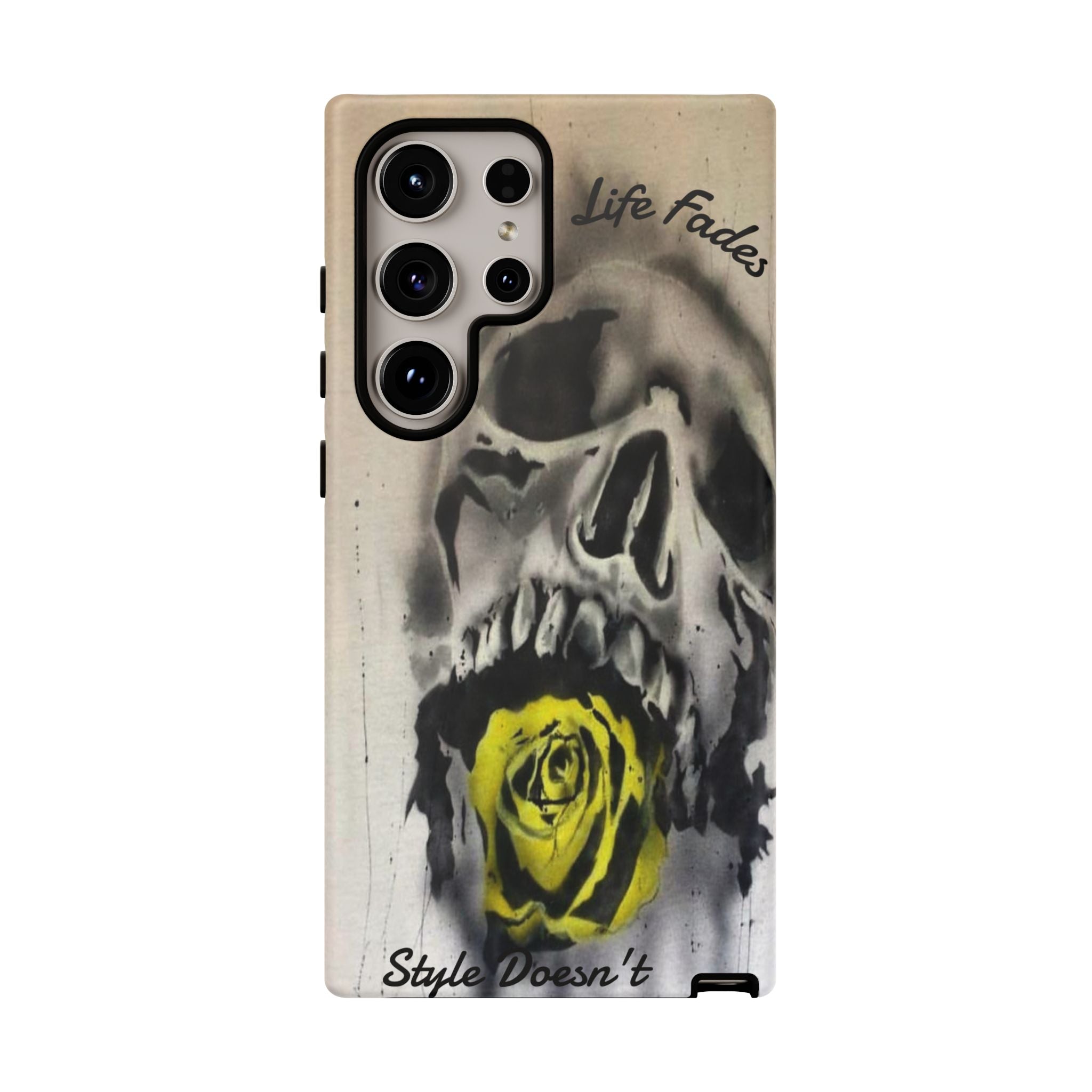 Skull & Rose Tough Case — “Life Fades. Style Doesn’t.” Phone Cover