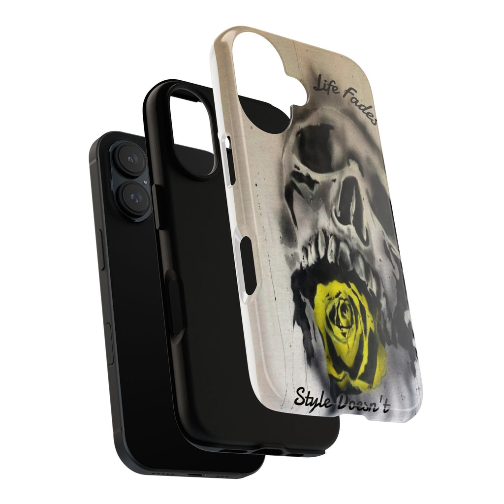 Skull & Rose Tough Case — “Life Fades. Style Doesn’t.” Phone Cover