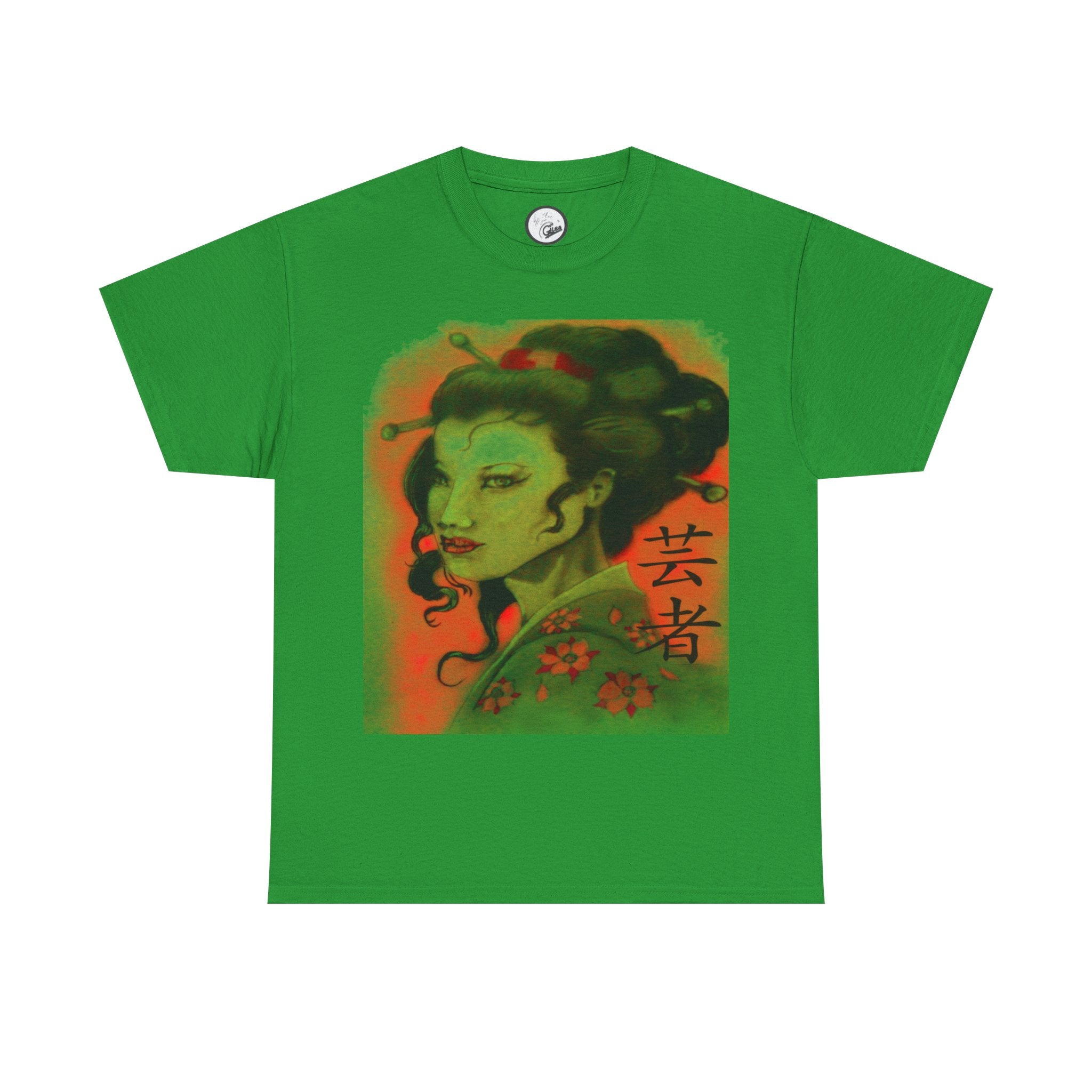 Geisha Portrait T-Shirt — Vintage Japanese Art Tee with Kanji