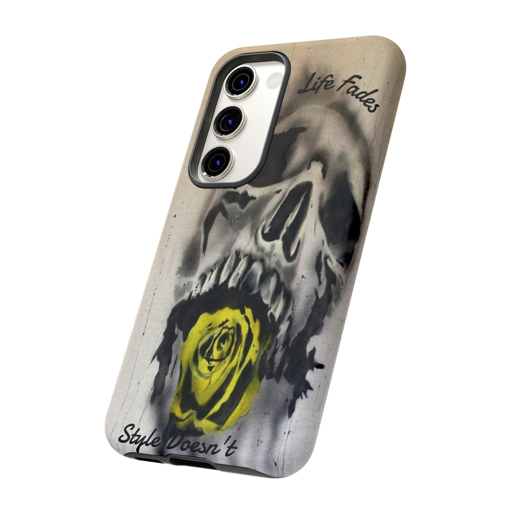 Skull & Rose Tough Case — “Life Fades. Style Doesn’t.” Phone Cover