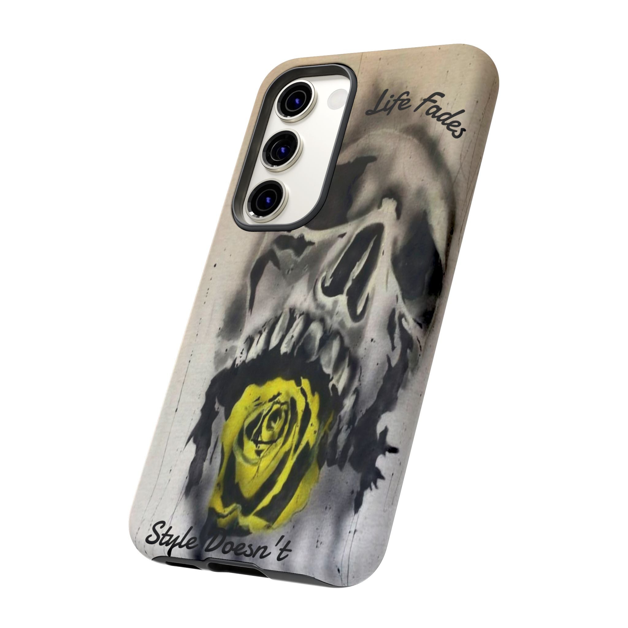 Skull & Rose Tough Case — “Life Fades. Style Doesn’t.” Phone Cover