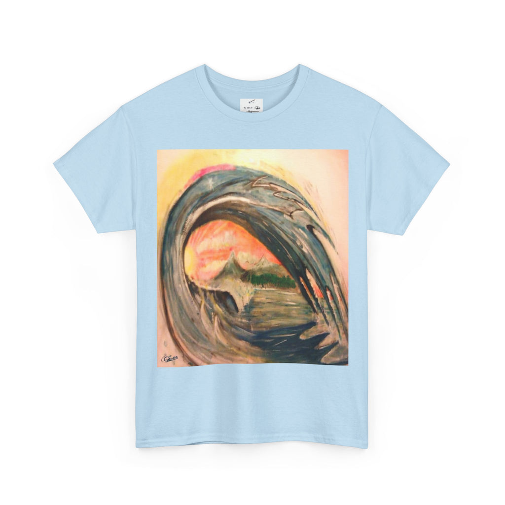 Surf Wave Art T-Shirt — Sunset Ocean Painting Tee