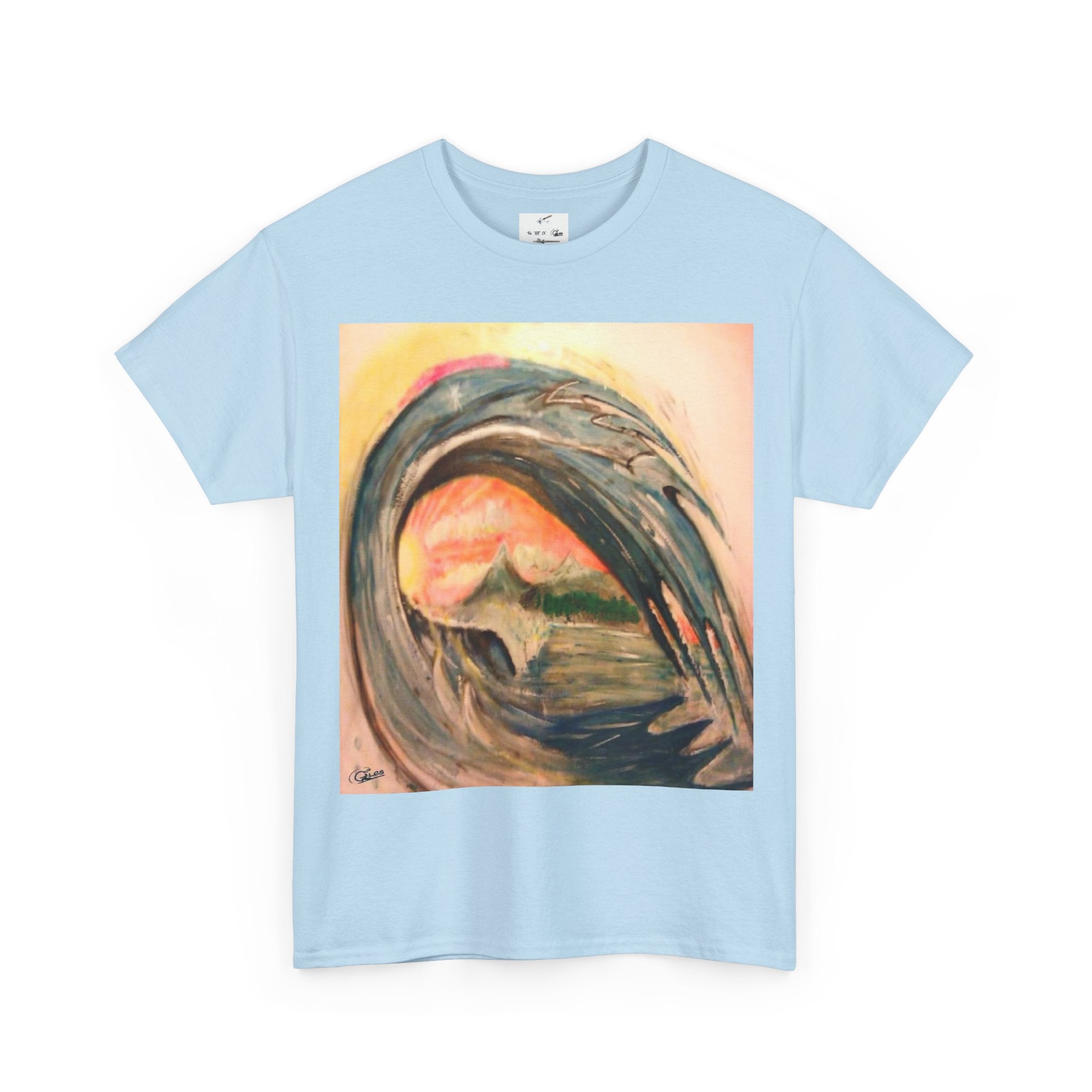 Surf Wave Art T-Shirt — Sunset Ocean Painting Tee