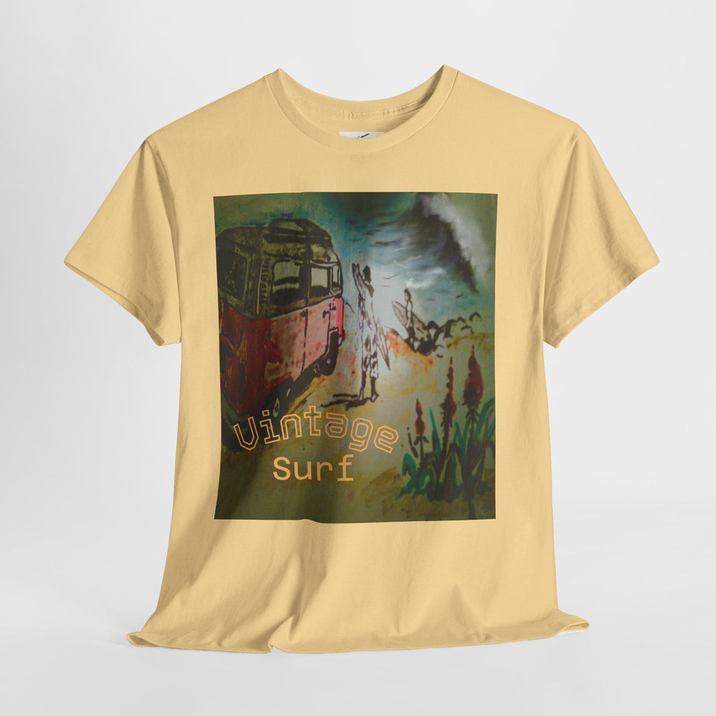 Vintage Surf T-Shirt — Retro VW Bus Beach Graphic