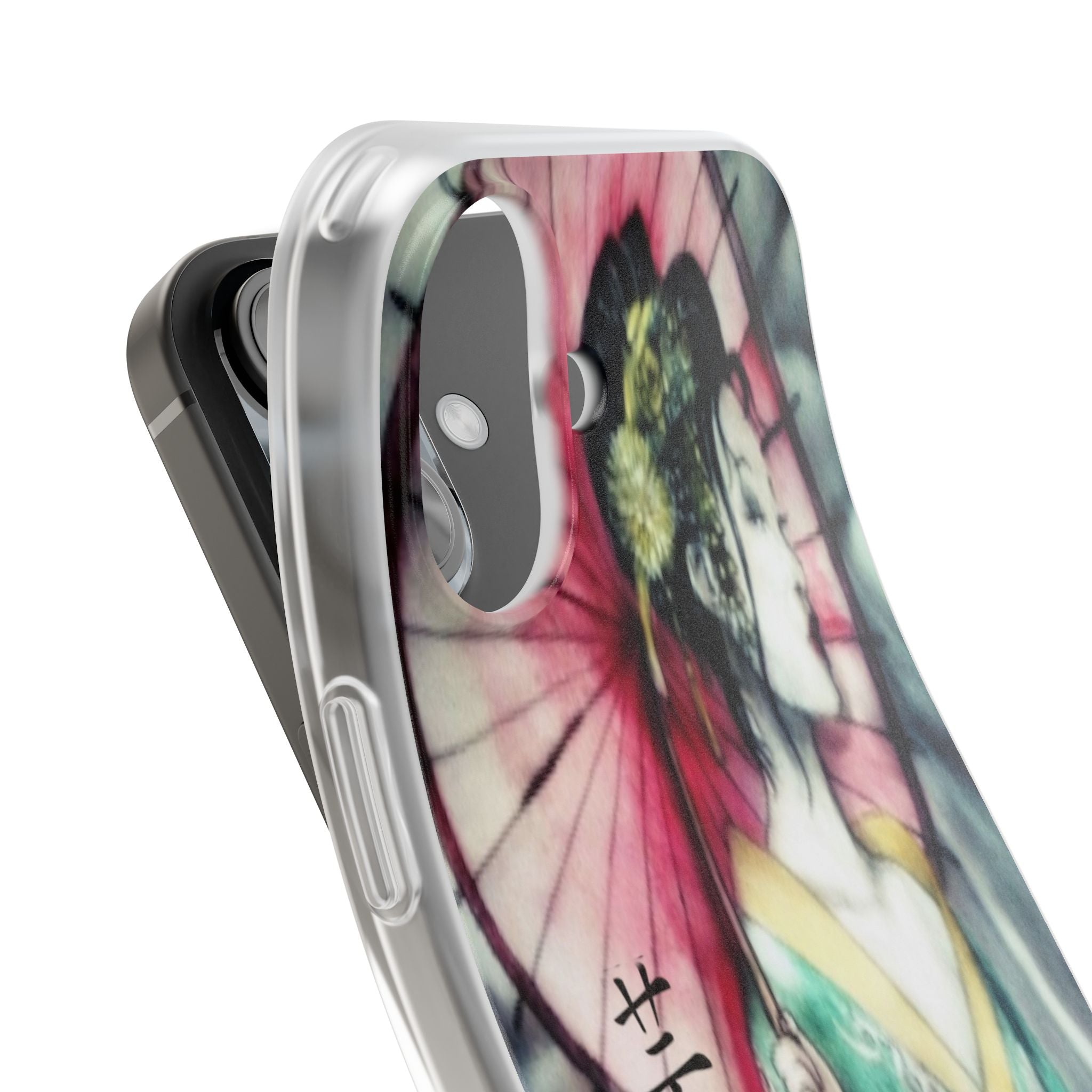 Geisha Art Phone Case — Japanese Parasol iPhone Flexi Case