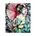 Geisha Umbrella Art Poster — Japanese Geisha Wall Decor Rolled Poster