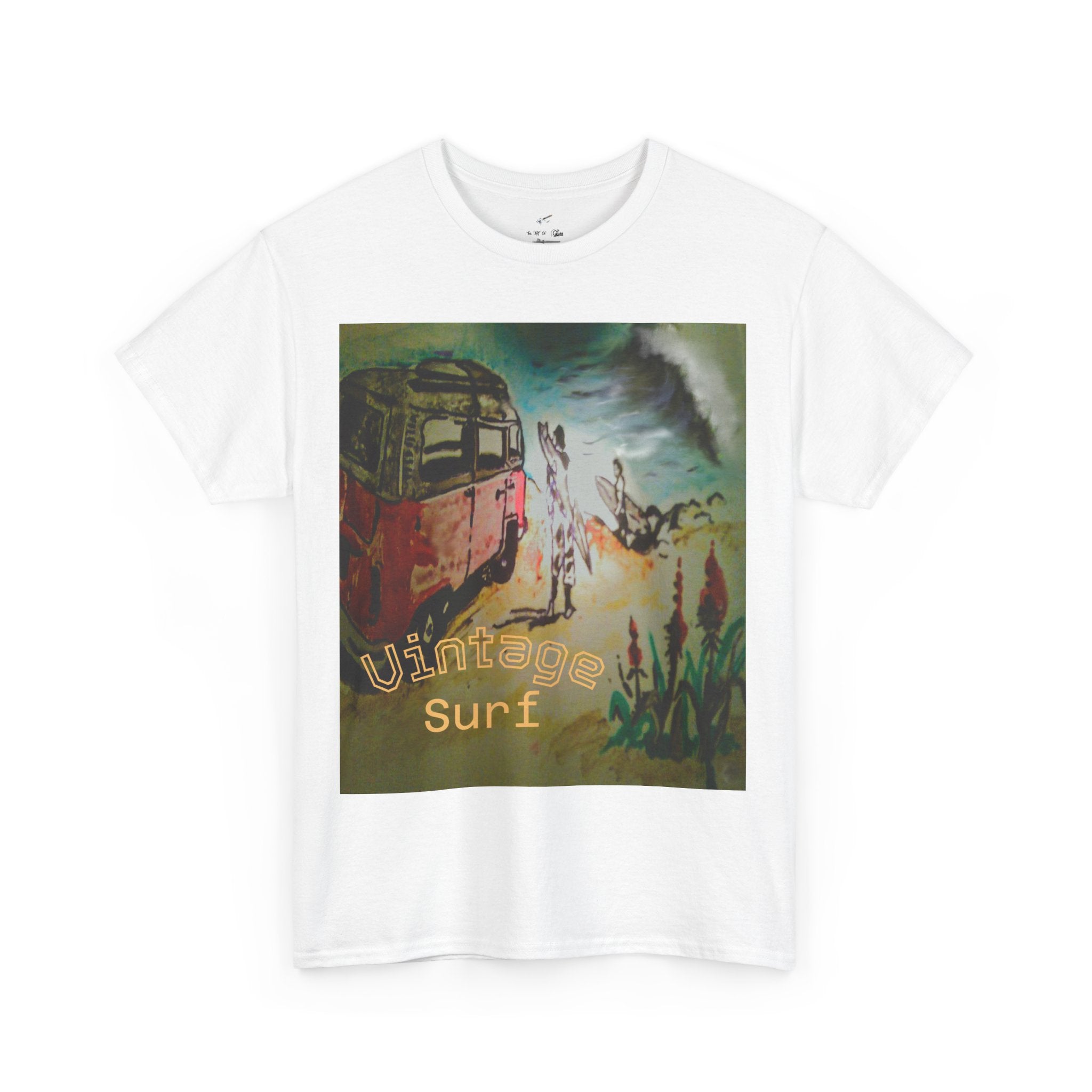 Vintage Surf T-Shirt — Retro VW Bus Beach Graphic