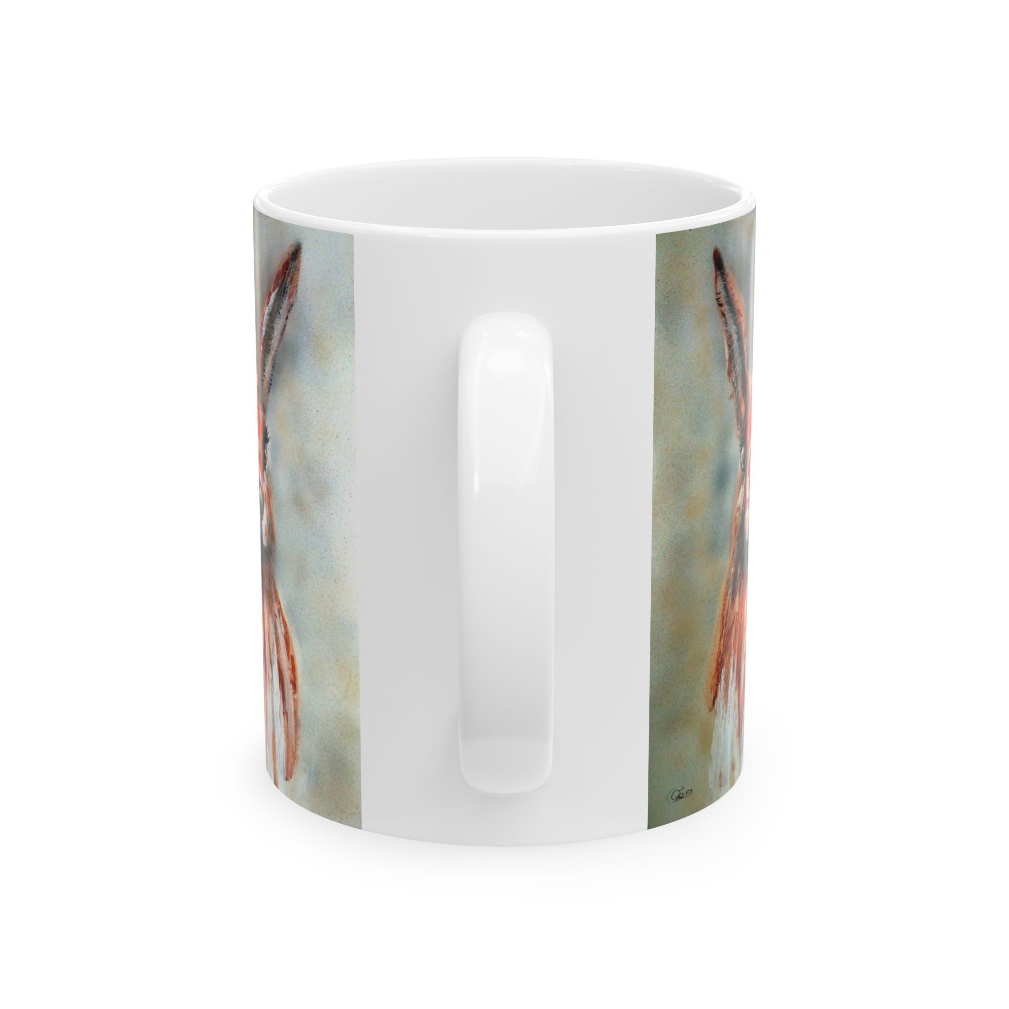 Hare Portrait Ceramic Mug – Whimsical Rabbit Art Coffee Cup (11oz & 15oz)