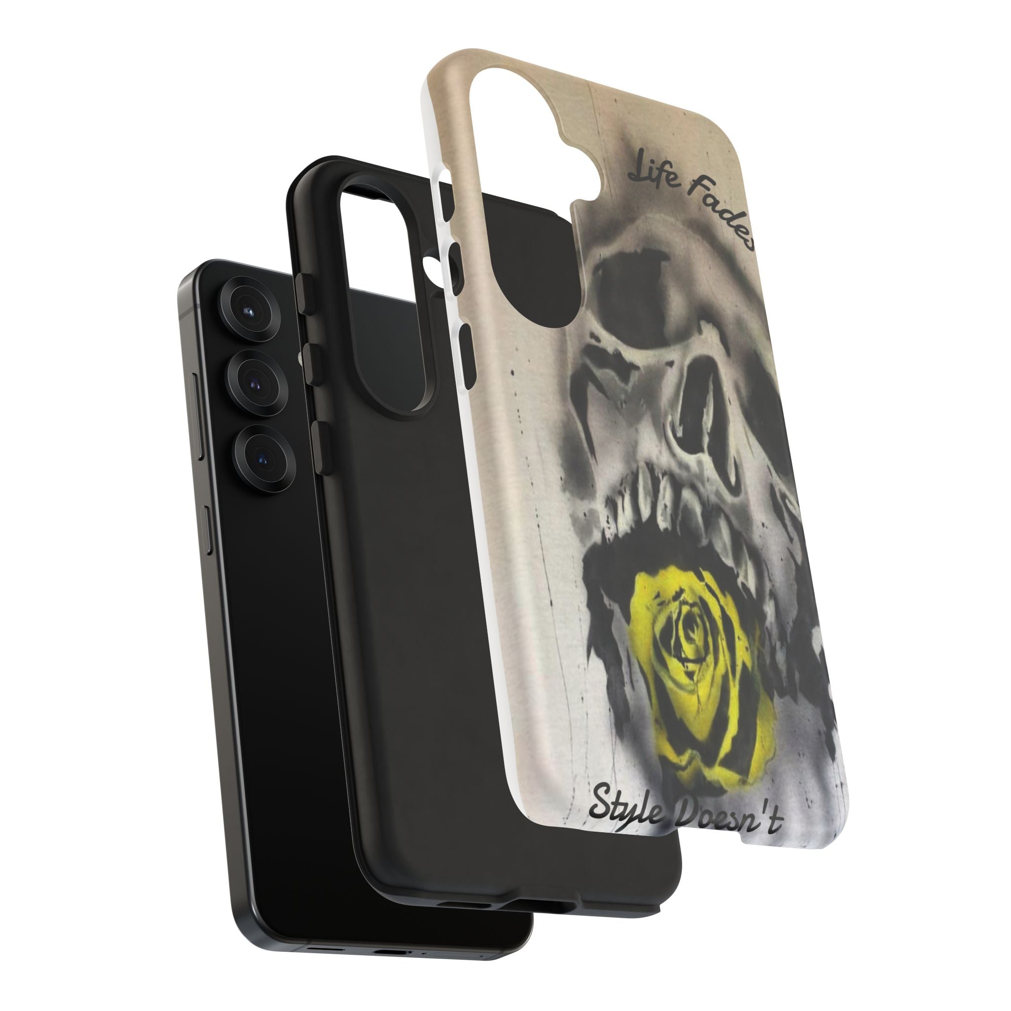 Skull & Rose Tough Case — “Life Fades. Style Doesn’t.” Phone Cover