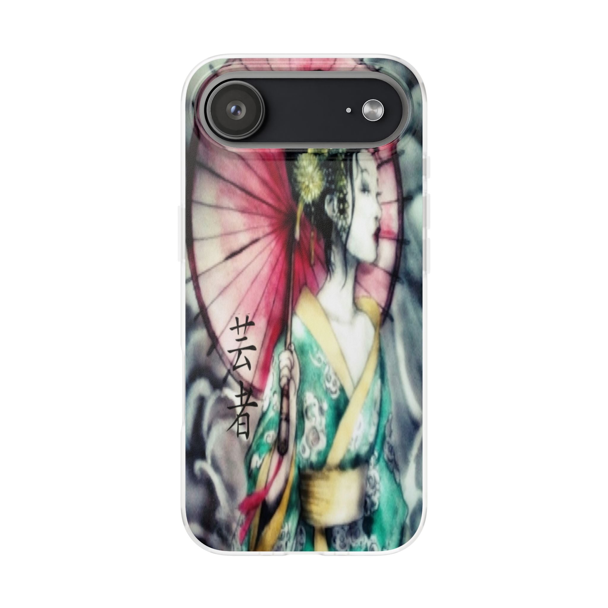 Geisha Art Phone Case — Japanese Parasol iPhone Flexi Case