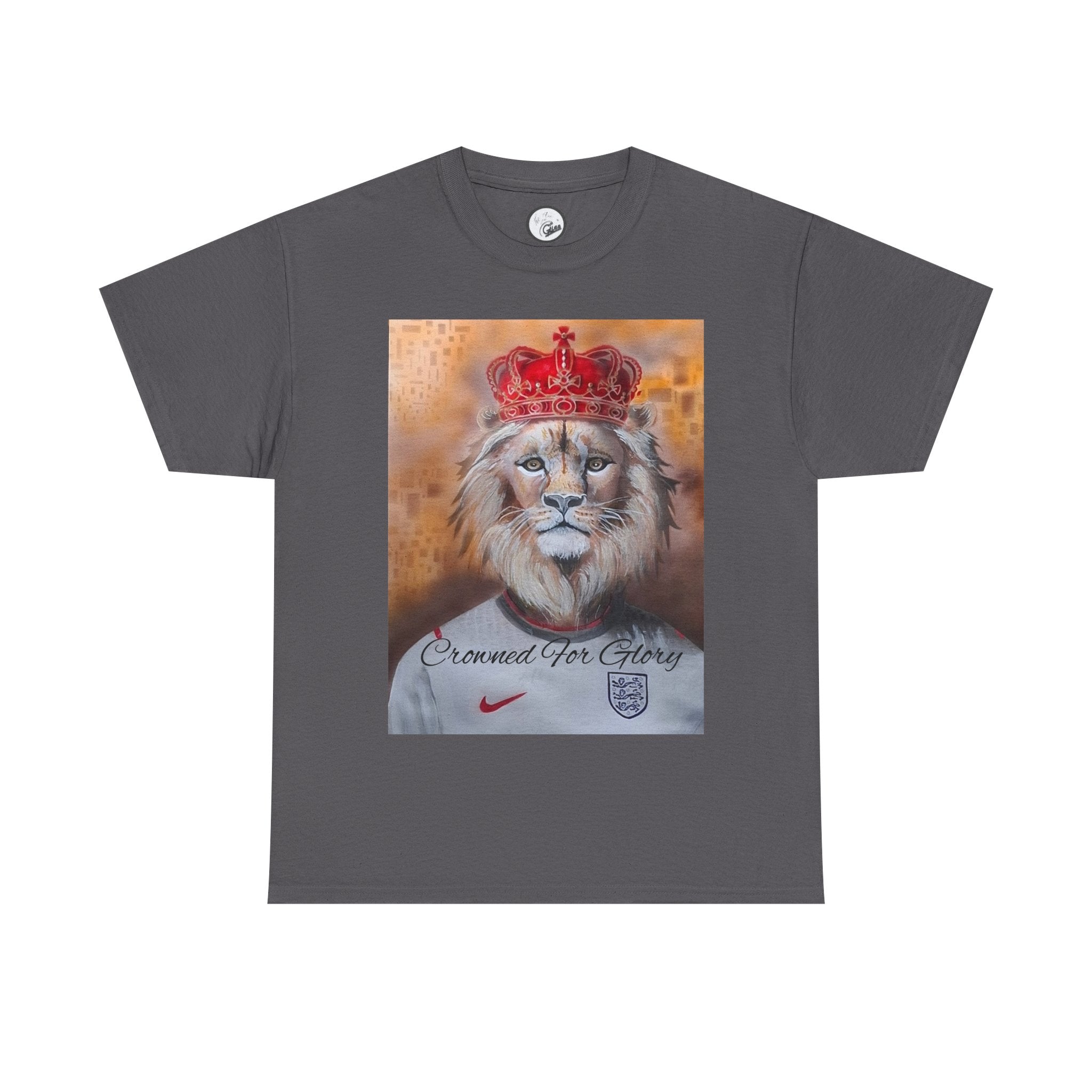"Crowned For Glory" -England  Lion King Crown Tee Graphic T-Shirt