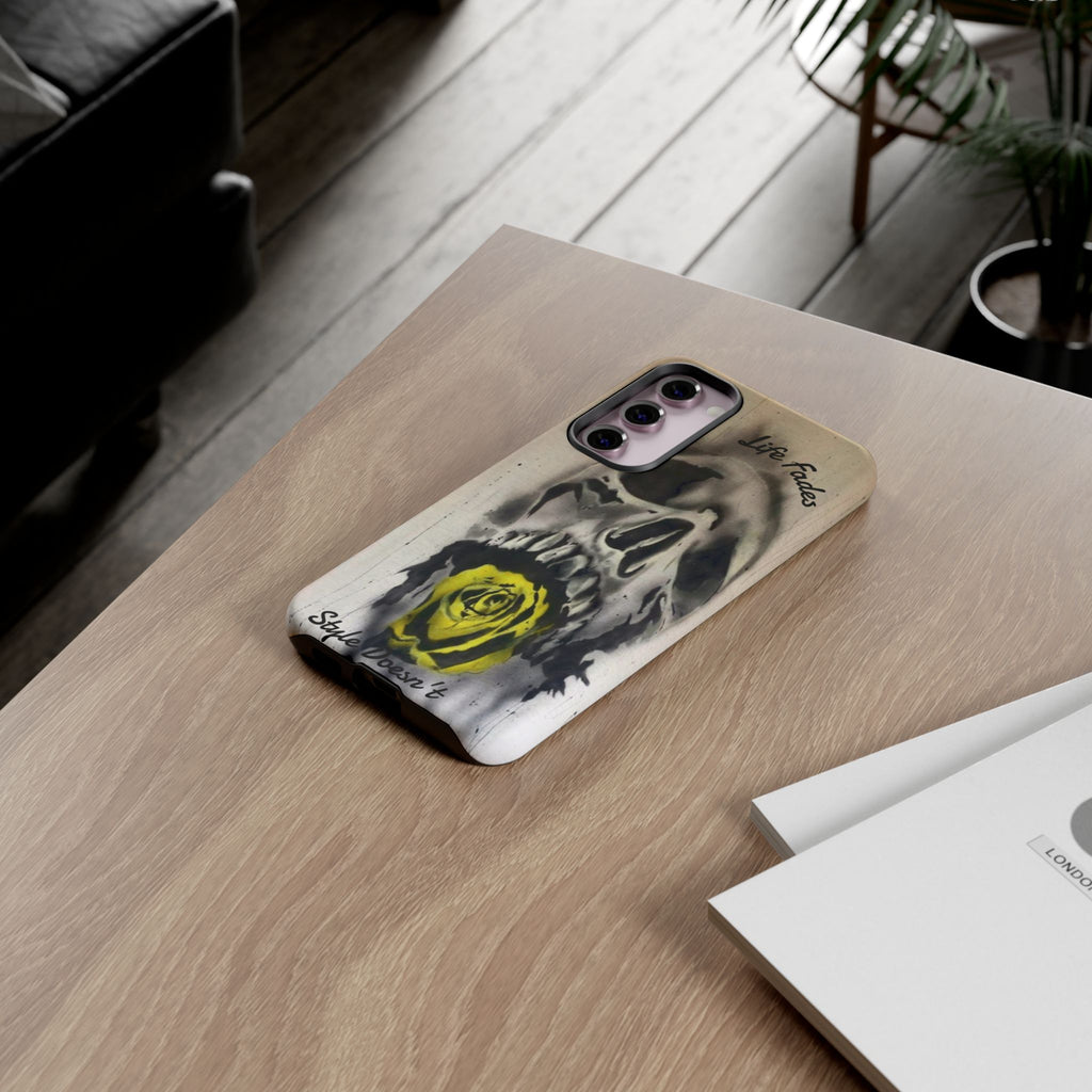 Skull & Rose Tough Case — “Life Fades. Style Doesn’t.” Phone Cover
