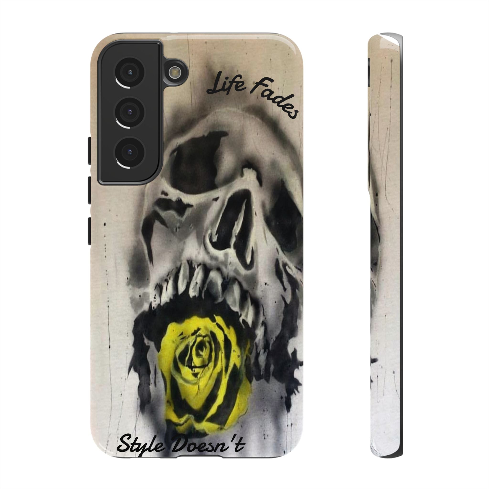 Skull & Rose Tough Case — “Life Fades. Style Doesn’t.” Phone Cover