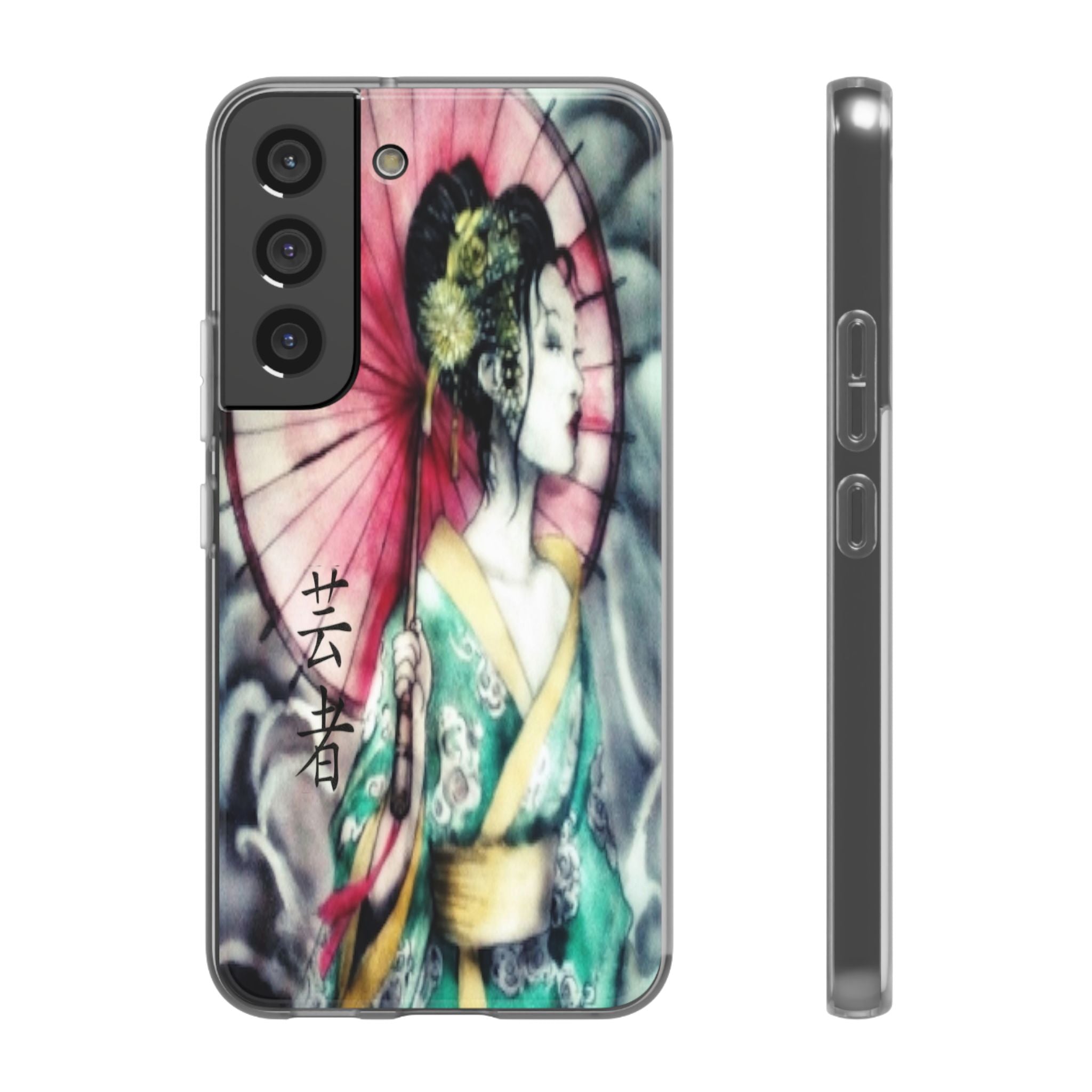Geisha Art Phone Case — Japanese Parasol iPhone Flexi Case