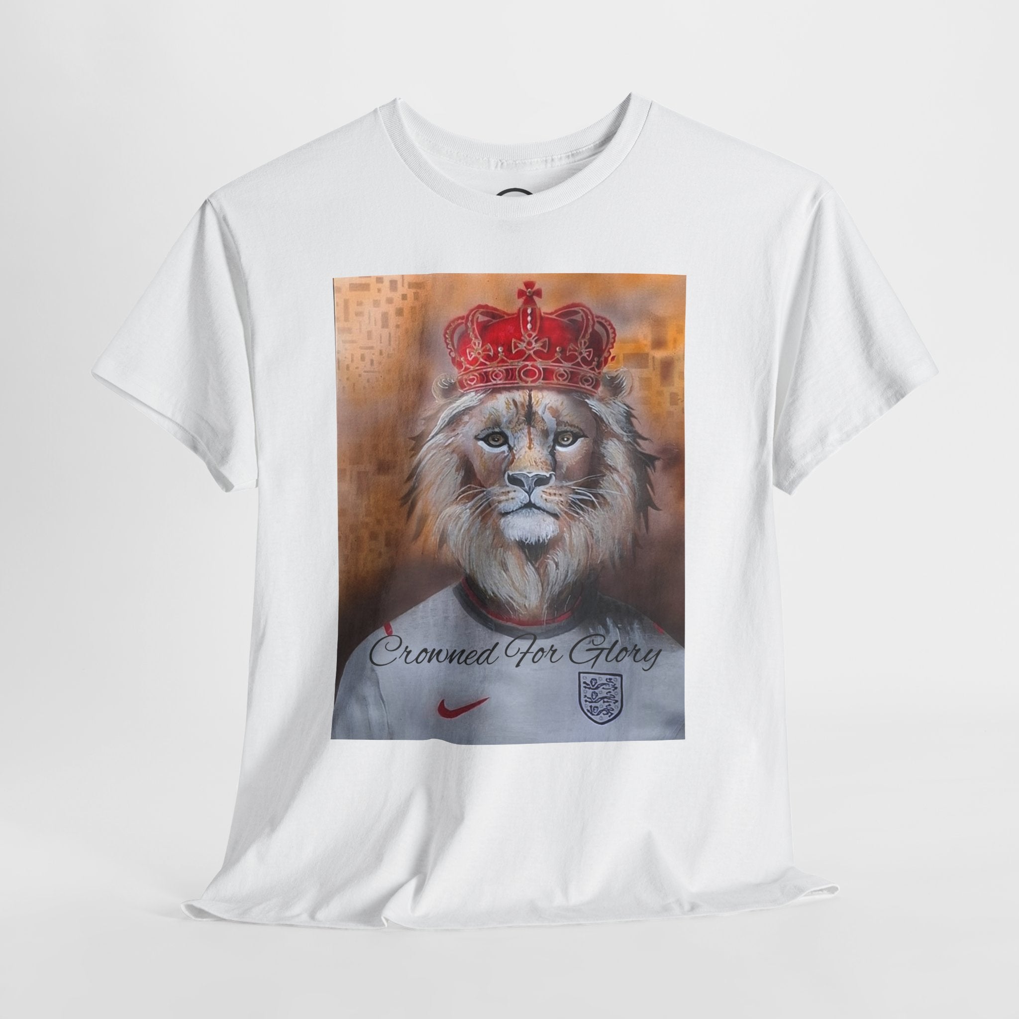"Crowned For Glory" -England  Lion King Crown Tee Graphic T-Shirt