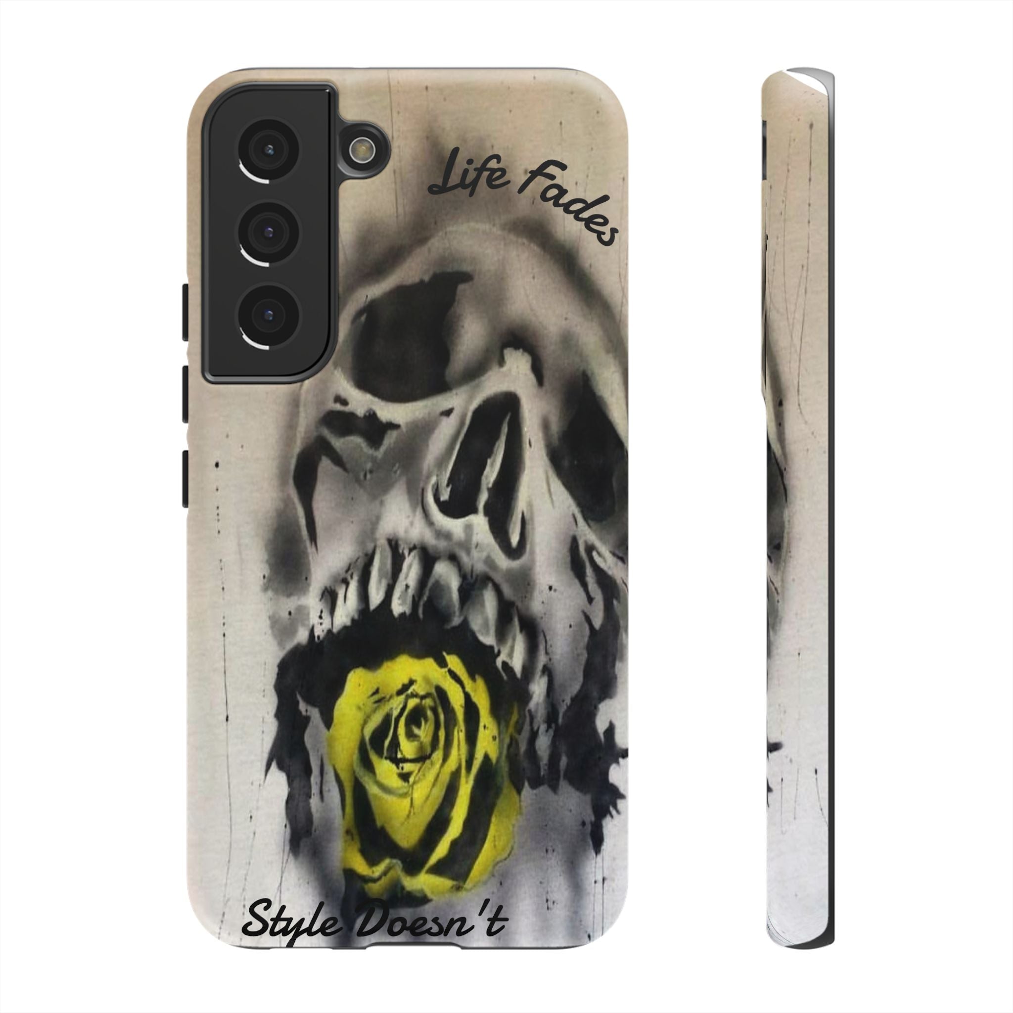 Skull & Rose Tough Case — “Life Fades. Style Doesn’t.” Phone Cover