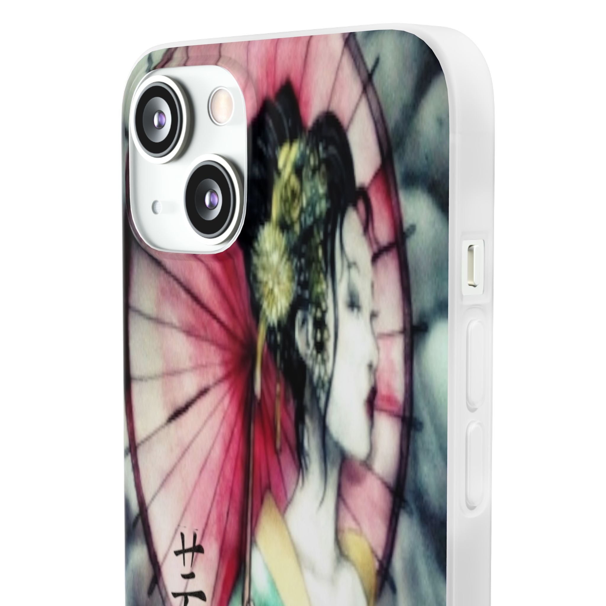 Geisha Art Phone Case — Japanese Parasol iPhone Flexi Case