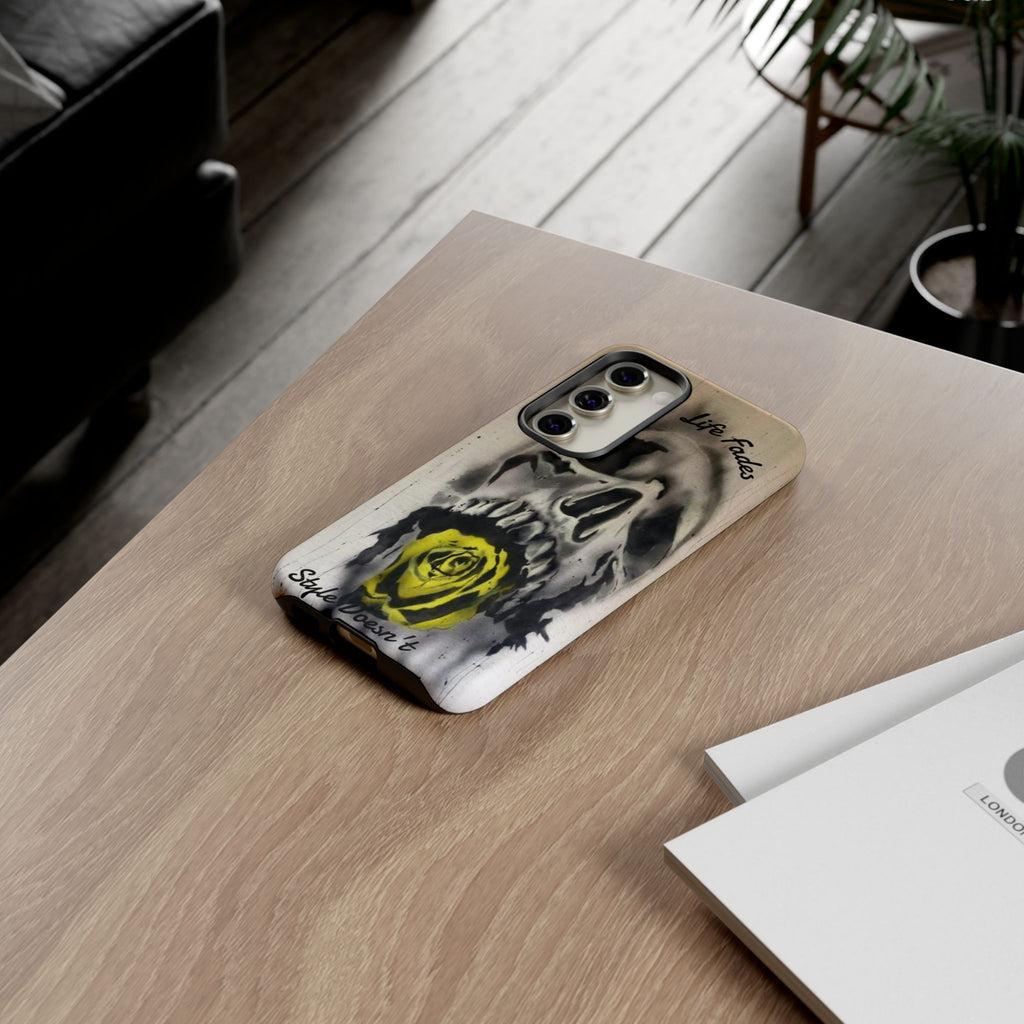 Skull & Rose Tough Case — “Life Fades. Style Doesn’t.” Phone Cover