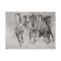 Horse Run Poster — Black & White Galloping Horses Wall Art (Rolled Poster)