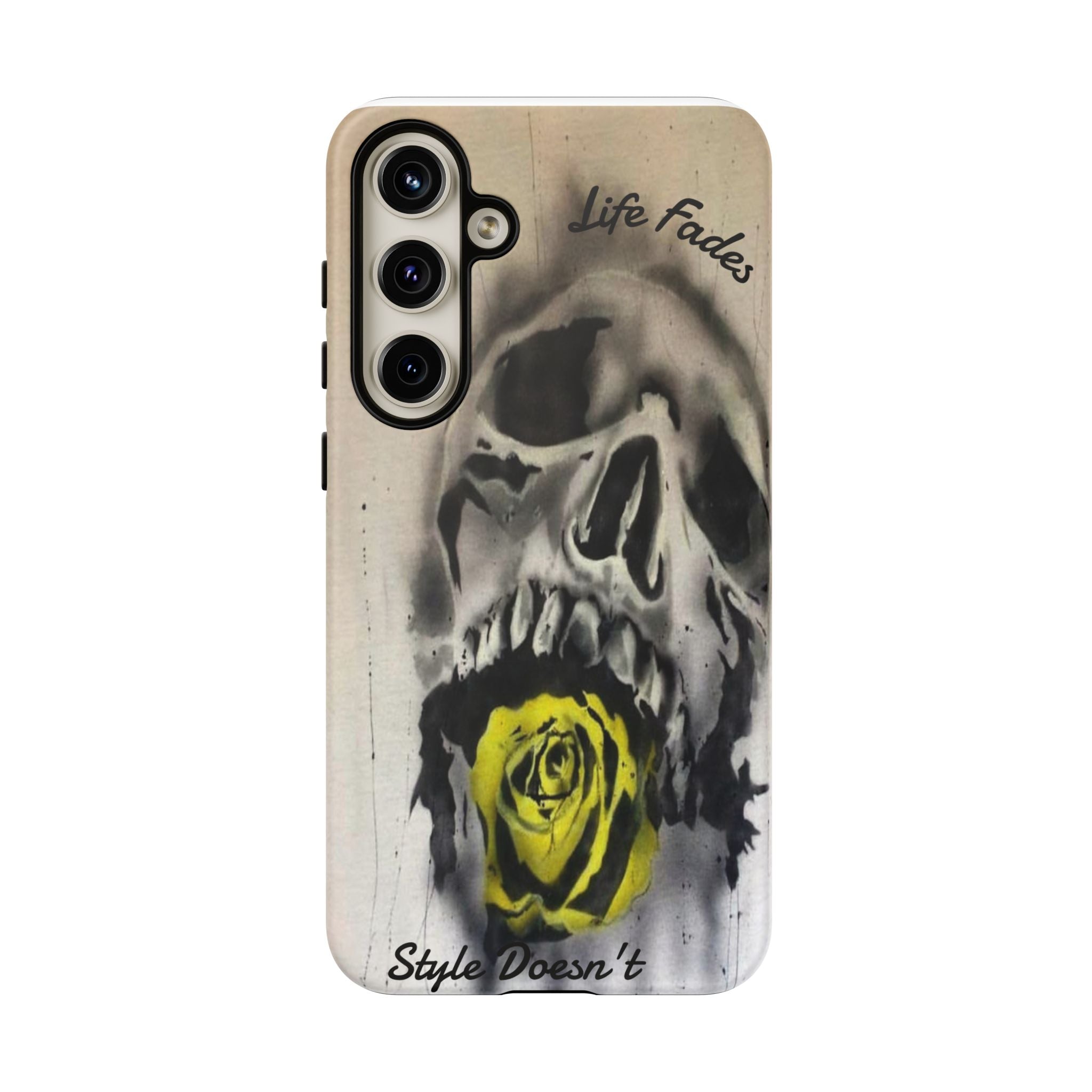 Skull & Rose Tough Case — “Life Fades. Style Doesn’t.” Phone Cover