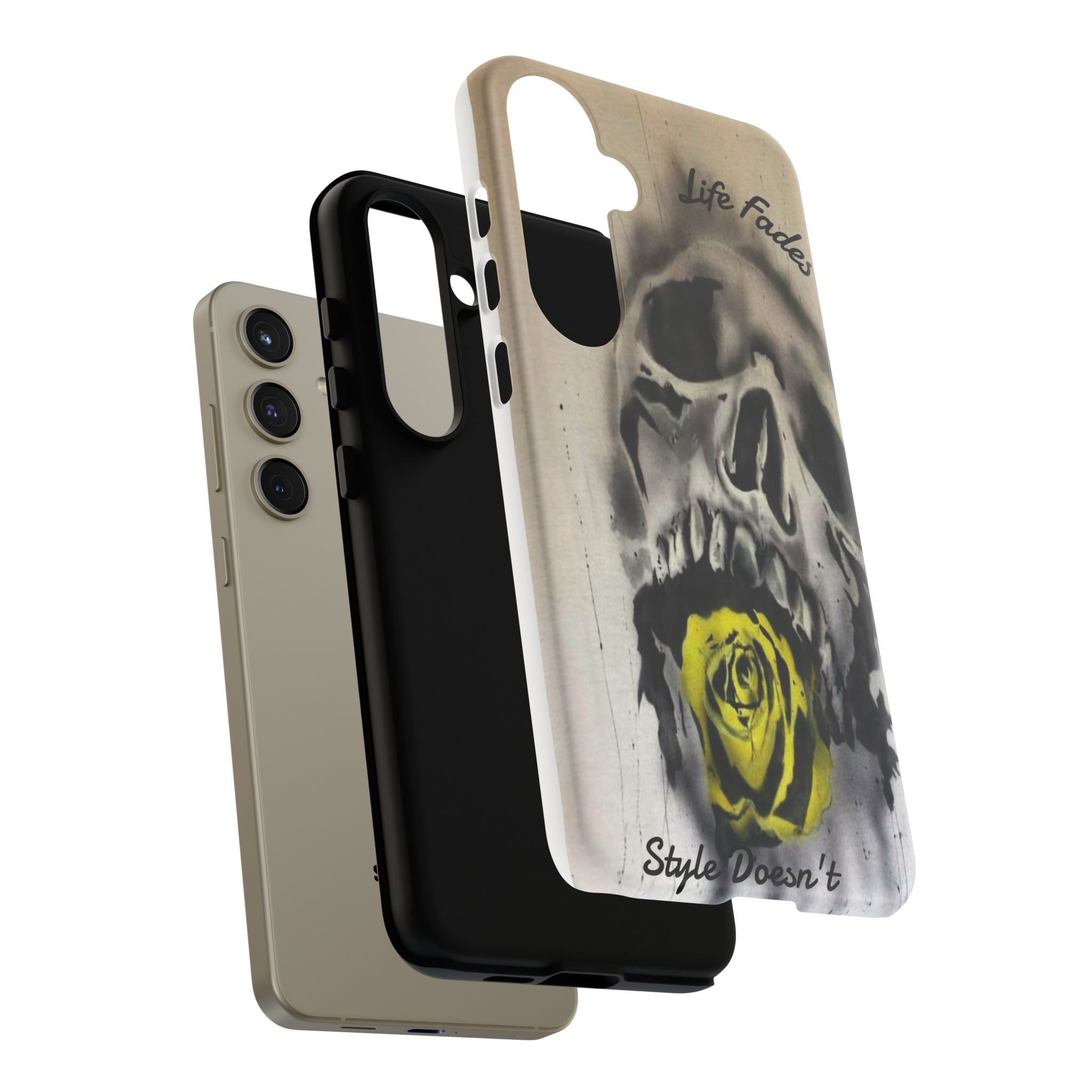 Skull & Rose Tough Case — “Life Fades. Style Doesn’t.” Phone Cover