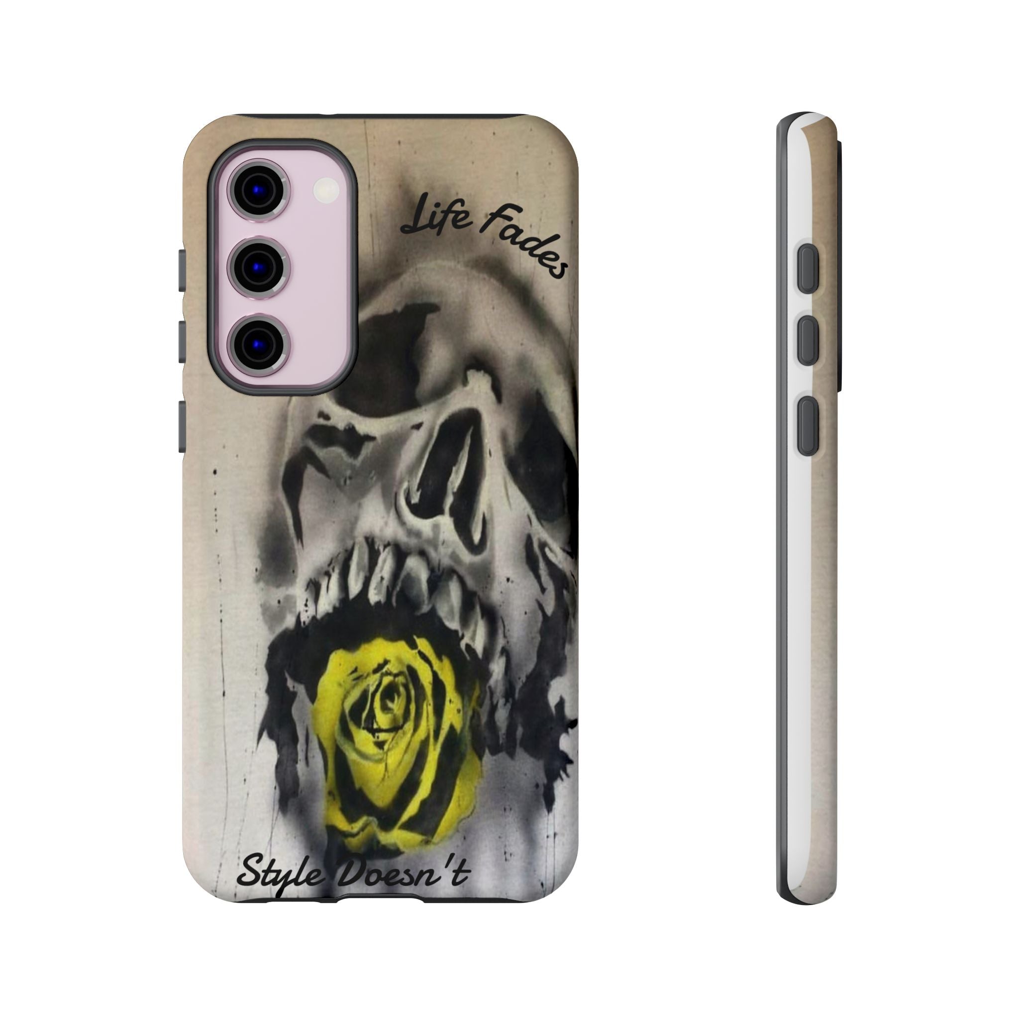 Skull & Rose Tough Case — “Life Fades. Style Doesn’t.” Phone Cover