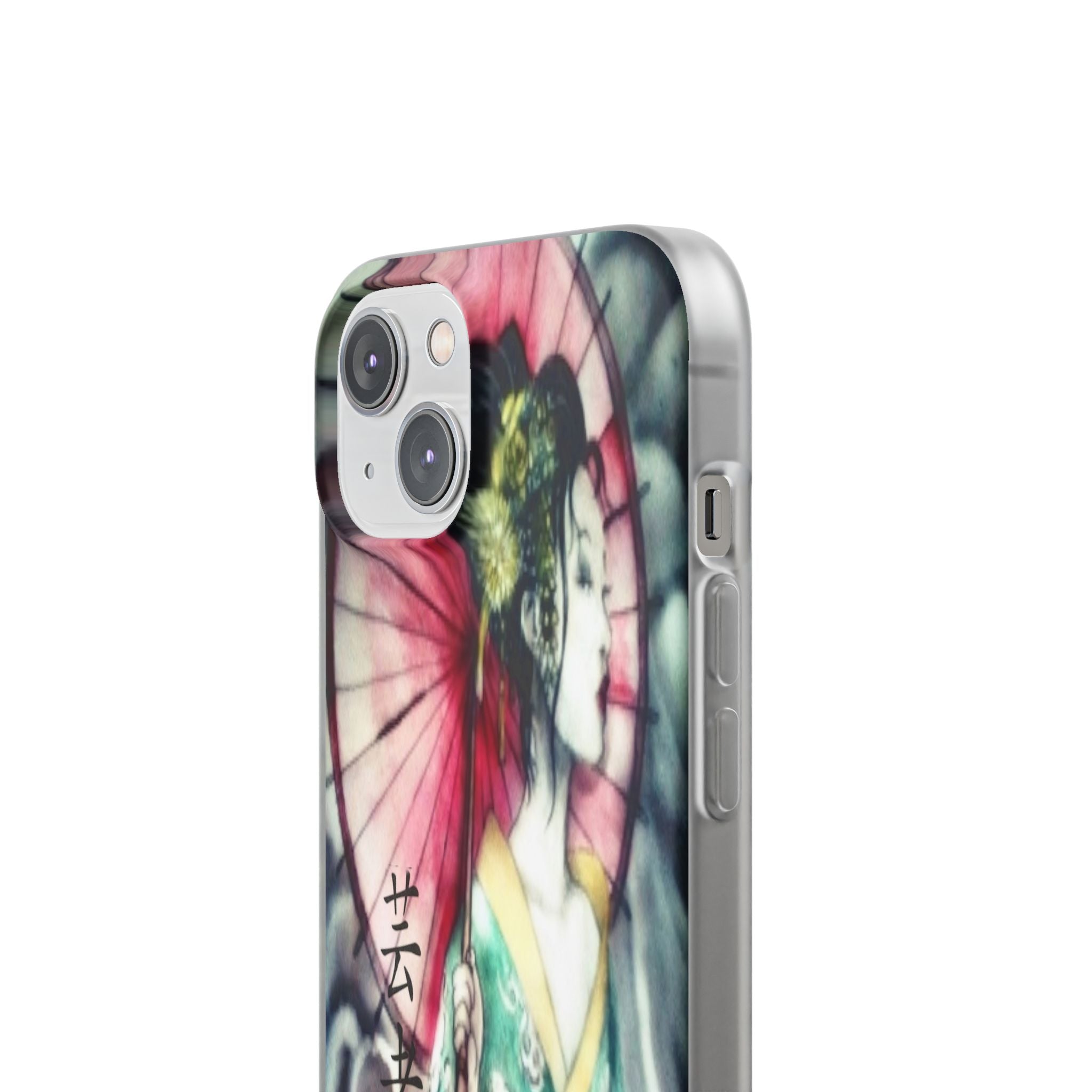 Geisha Art Phone Case — Japanese Parasol iPhone Flexi Case
