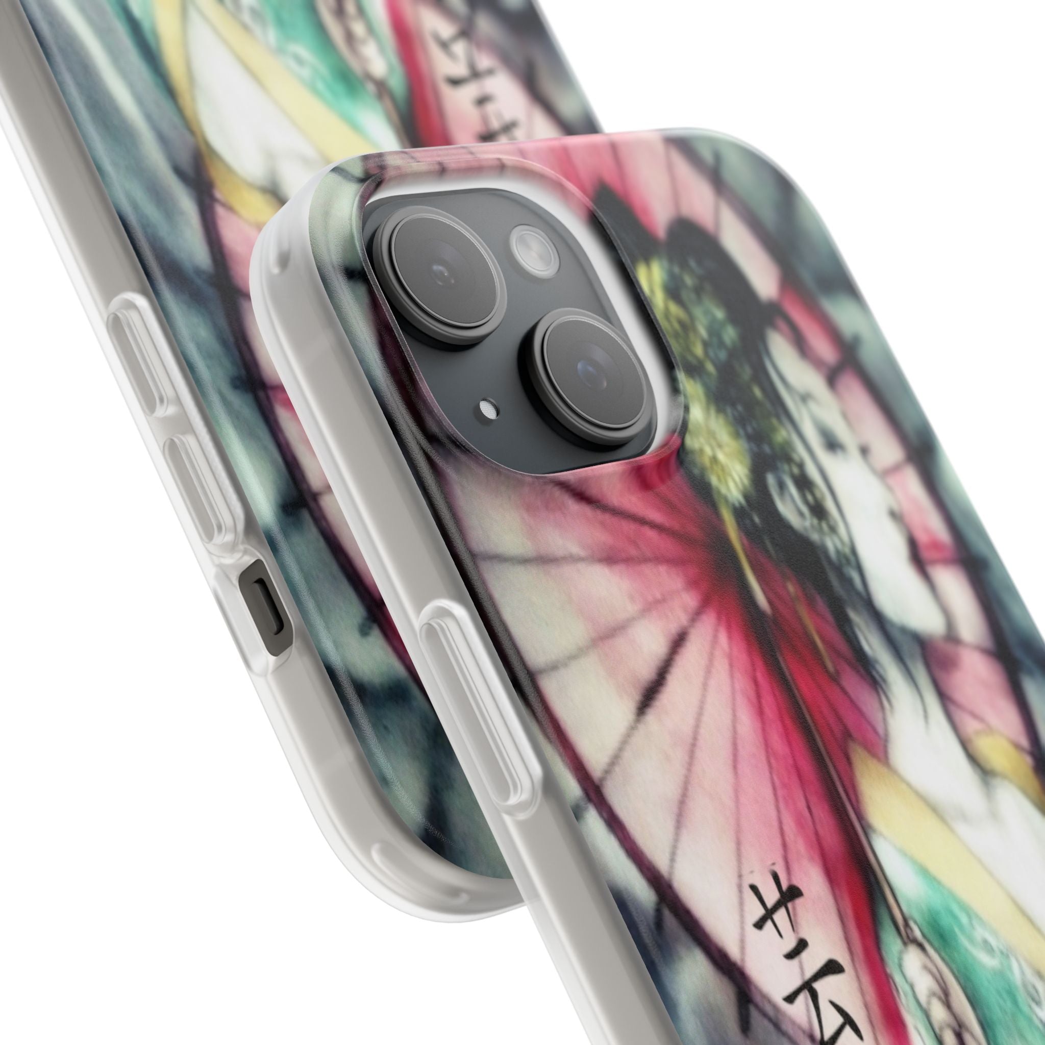 Geisha Art Phone Case — Japanese Parasol iPhone Flexi Case